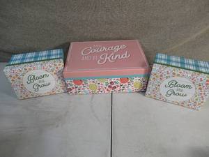 Set of 3 Have Courage Be Kind Grow and Bloom Gift Boxes