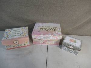 Lot of 3 Floral Theme Gift Boxes