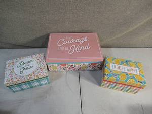 Set of 3 Have Courage Be Kind Grow and Bloom Gift Boxes