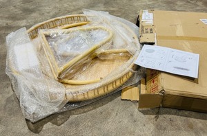 lot 2483 image: Round Bamboo Coffee Table