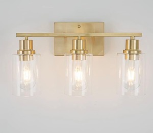 lot 2457 image: Gold Bathroom Light Fixture