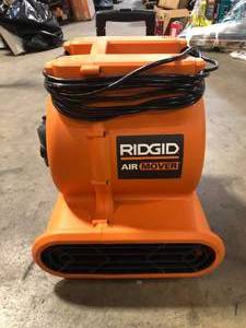 lot 4 image: RIDGID 1625 CFM 3-Speed Portable Blower Fan Air Mover with Collapsible Handle and Rear Wheels for Water Damage Restoration  Customer Returns See Pictures