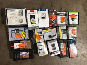 lot 14 image: Lot of Assorted  Door Handles and Digital Locks  Various Conditions,  Sizes and Conditions Customer Returns See Pictures