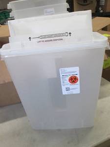 6 Clear Sharps Containers...