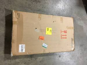 lot 12 image: Kate and Laurel McLean 20.00 in. W x 36.00 in. H Walnut Brown Rectangle Mid-Century Framed Decorative Wall Mirror Customer Returns See Pictures