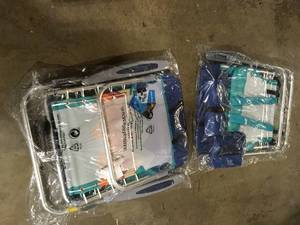 lot 13 image: Folding Camping Beach Chair 4 Position Reclining With Cooler Bag Heavy-Duty Easy Carry With Straps Blue(2-Pack)  Customer Returns See Pictures