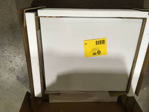 lot 21 image: FUFU&GAGA White Wood Nightstand With Drawer, Open Shelf and Metal Legs 17.7H x 17.7W x 15.6D Customer Returns See Pictures