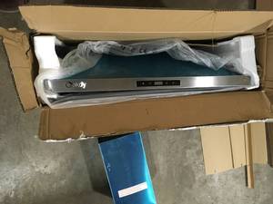 lot 24 image: AKDY 30 in. Convertible Kitchen Wall Mount Range Hood in Stainless Steel with LEDs, Touch Control and Carbon Filters   Customer Returns See Pictures