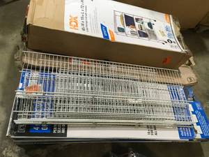 lot 9 image: Pallet of Mixed Assorted Shelving Items Various Models and Conditions Customer Returns See Pictures
