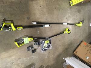 lot 17 image: Lot of 2 Assorted Ryobi Lawn Care Items   Customer Returns See Pictures