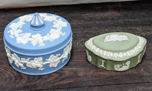 Two Lidded Jasperware Wedgwood Dishes