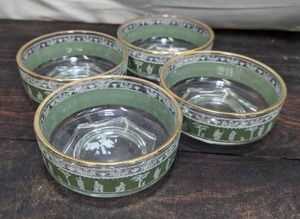 Four Wedgwood Glass Dessert Dishes