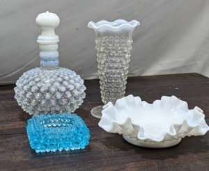 Collection Of Hobnail Glassware