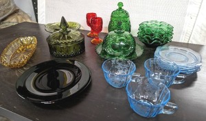 Collection Of Colored Glassware