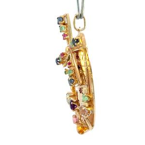 Mid-Century 14k Dutch Windmill Charm (moving parts). Ruby, Emerald, Sapphire & Diamond. Appraisal $5000