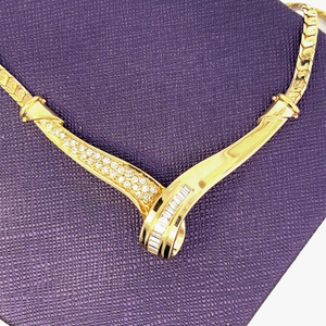 Beautiful 14k yellow gold Diamond V Necklace. Appraisal Value $5000