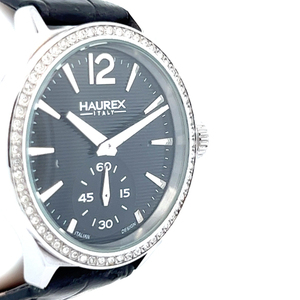 Haurex Italy FS341DNN Grand Class Crystal bezel Quartz Analog watch. New Battery Installed.