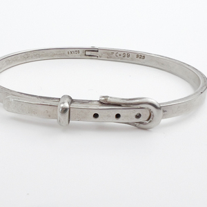 Taxco, Mexico  Belt Buckle Sterling Silver Hinged Bangle. Adjustable Size (61-68mm)