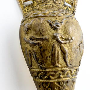 Stylized ancient urn (Is this Roman, Greek or Egyptian), Yellow Plated 800 Silver Brooch.