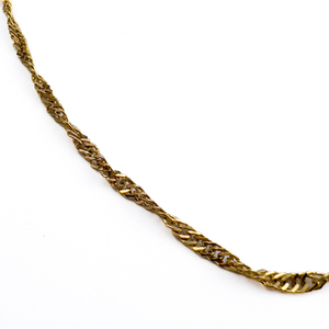 Trifari Singapore Rope Yellow Base Metal Chain Necklace.