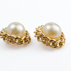 Ciner Yellow Plated Metal Clip-On Earrings .