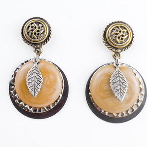 2 (two) pairs of earrings (no maker marks)  White Base Metal Dangle Earrings .