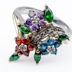 Thomas Kinkade Path Of Inspiration 18K Gold Plated Accented Sterling Silver Ring
