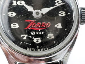 US Time ZORRO Disney chrome plated stainless steelbase metal Quartz Analog watch. New Battery