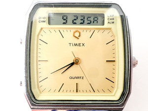 Timex white and yellow stainless steel DigitalAnalog Watch. New Battery Installed
