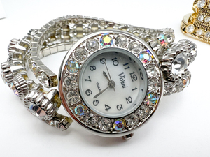 Two Glitzy Rhinestone Quartz Analog watches. New Battery Installed in both.