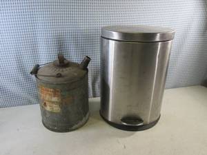 (EW6) Small Stainless Trash Can and...