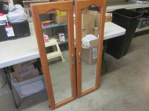 (C-2) Pair Wood Mirror Front Cabine...