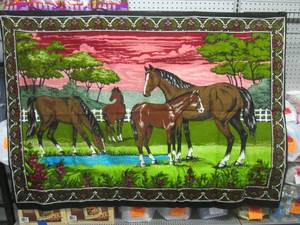 (CS) Horses and Pony Wall Tapestry ...