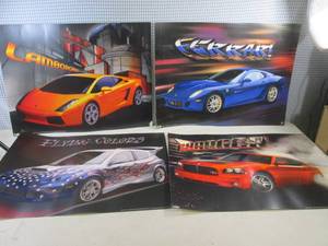 (CSB) Lot of 4 Car Posters (Card St...