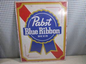 (G-1) Pabst Blue Ribbon Beer Tin Si...