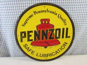 (EC1) Vintage Pennzoil Metal Sign 1...