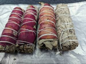 4 Bundles of Love Sage with Rose Pe...