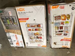 Lot of 3 Assorted Storage Shelving Various Models, Sizes and Conditions   Customer Returns See Pictures