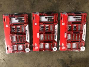 Lot of 3 Milwaukee SHOCKWAVE Impact Duty Alloy Steel Screw Driver Bit Set (45-Piece)   Customer Returns See Pictures