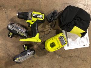  RYOBI ONE HP 18V Brushless Cordless 12 in. DrillDriver and Impact Driver Kit w(2) 2.0 Ah Batteries, Charger, and Bag Customer Returns See Pictures