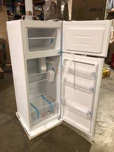 Magic Chef 7.3 cu. ft. 2-Door Mini Fridge in White with Freezer Slightly Damaged Customer Returns See Pictures