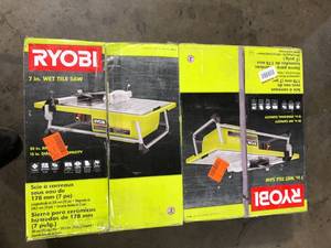 Lot of 2 RYOBI 4.8 -Amps 7 in. Blade Corded Tabletop Wet Tile Saw Customer Returns See Pictures