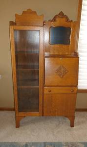 lot 5 image: Very nice vintage secretary 34 wide x 11 deep x 66 tall
