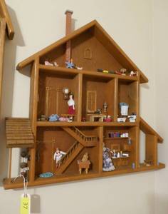 lot 37 image: Large shadow box house complete with figures