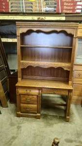 Beautiful Wooden Desk with Hutch
