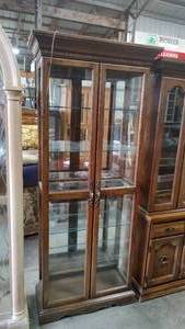 Lighted Display Cabinet with Glass Shelves