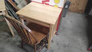 Small Computer Desk with Slide Out Keyboard Tray & Chair