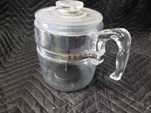 9 Cup Pyrex Coffee Percolater - Basket is not original or from Pyrex