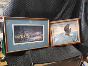 2 Framed Prints One of them is Terry Redlin Winter Wonderland