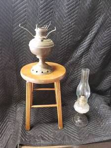 Oil Lamps and Wood Stool